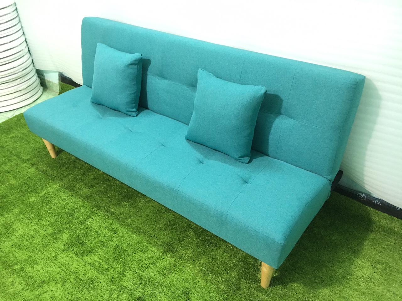 Sofa bed xanh ngọc bố XNB 1m7x90, sofa giường phòng khách, salon, sopha, sa lông, sô pha