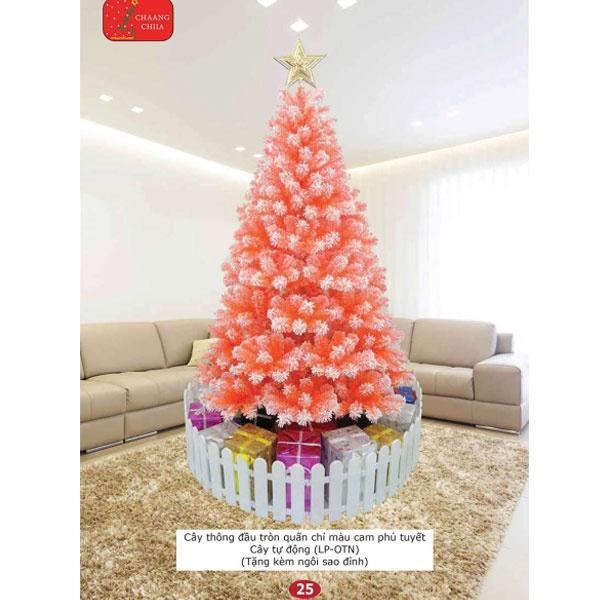 Cây thông noel màu cam cao 2m - Mẫu cây đẹp sang trọng