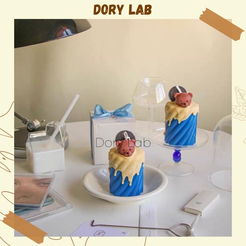 Nến Thơm Trụ Xoắn Phủ Kem Mix Gấu Con HandMade - Dory Lab