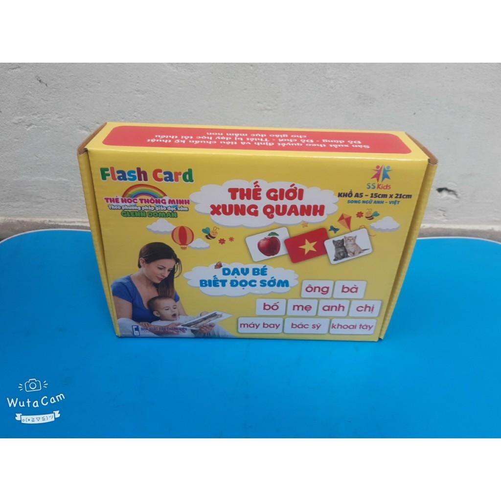 Bộ Thẻ Học Thông Minh 14 Chủ Đề loại To Song Ngữ Tiếng Anh Loại Chuẩn Flashcard Cho Bé Từ 0-6 Tuổi