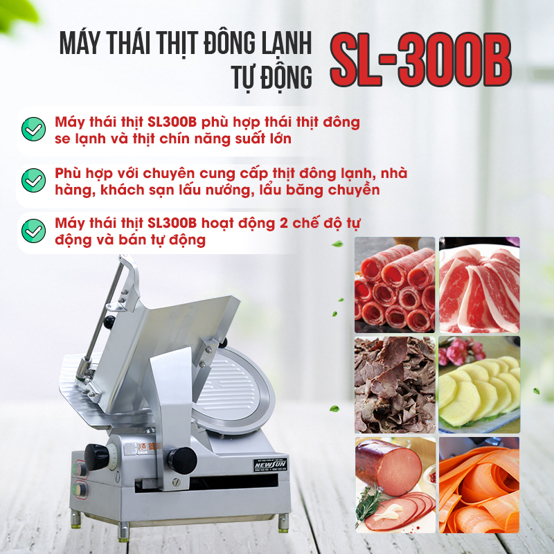 Máy Thái Thịt Đông Lạnh Tự Động SL 300B NEWSUN, Thái Năng Suất Cao - Hàng Chính Hãng