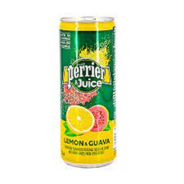 1 thùng tương đương 4 lon Nước ổi và chanh vàng có ga Perrier & Juice 250ml