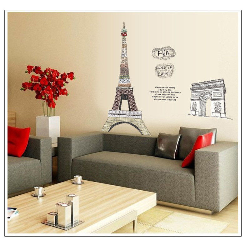 Decal dán tường Paris tráng lệ - trang trí sang trọng
