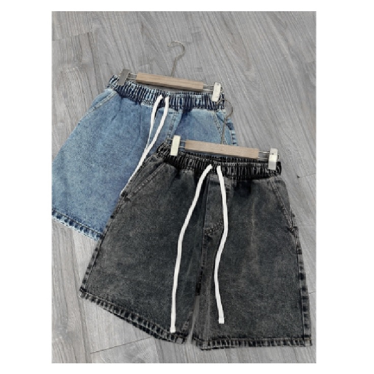 Quần Short Unisex Nam Nữ Cao Cấp Dáng Lửng Lưng Thun Chất Jean Dày Dặn Co Dãn Nhẹ Thấm Hút Mồ Hôi Tốt