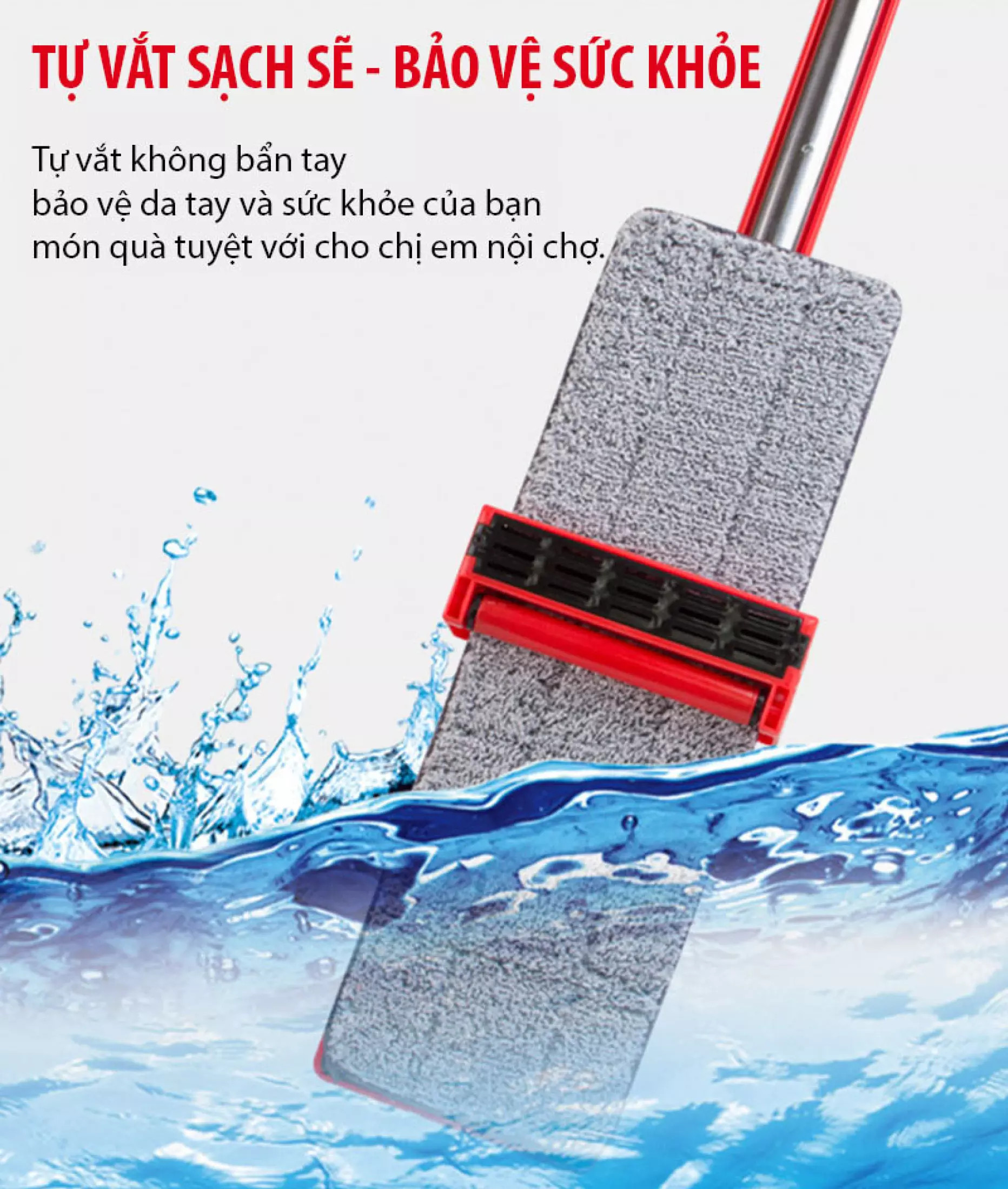 Chổi Lau Nhà - Cây Lau Nhà Tự Vắt – Xoay 360 độ thông minh Lau nhanh sạch hơn gấp 5 lần