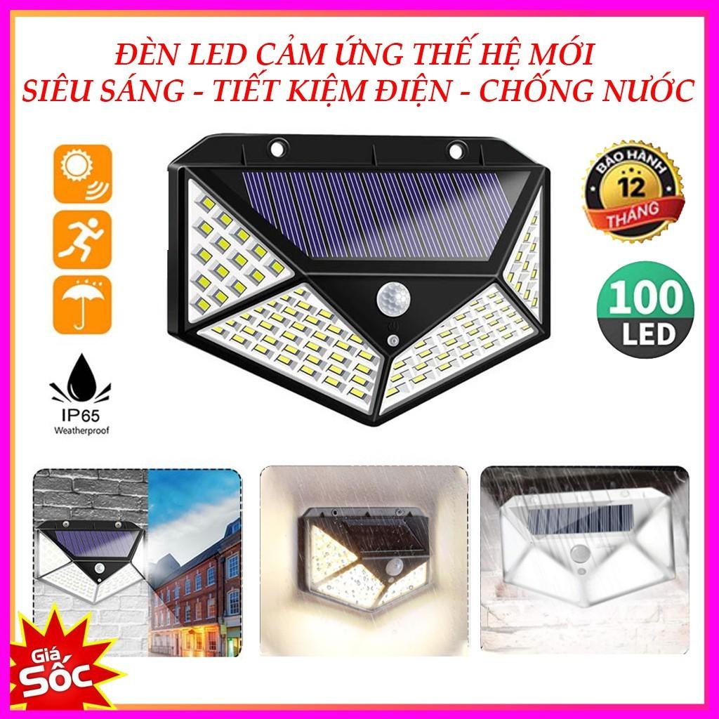 Đèn năng lượng mặt trời 100 bóng LED siêu sáng, cảm biến tự động bật tắt, chống nước tuyệt đối ( BẢO HÀNH 12 THANG )