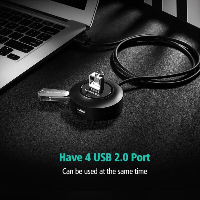 Ugreen UG20275CR106TK 1M màu Đen Bộ chia HUB USB 2.0 sang 4 USB 2.0 hỗ trợ OTG 3.0 - HÀNG CHÍNH HÃNG