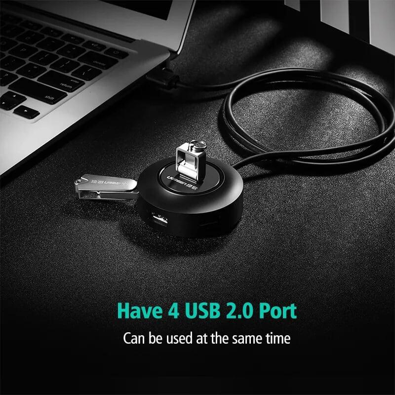 Ugreen UG20278CR106TK 1M màu Đen Bộ chia HUB USB 2.0 sang 4 USB 2.0 hỗ trợ OTG - HÀNG CHÍNH HÃNG