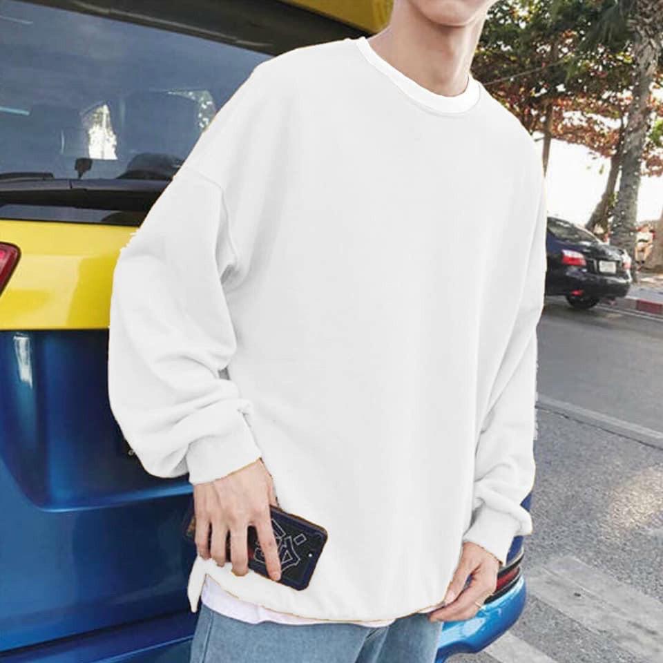 ÁO SWEATER NỈ TRƠN XẺ TÀ UNISEX NAM NỮ, KÈM ẢNH THẬT FULL MÀU