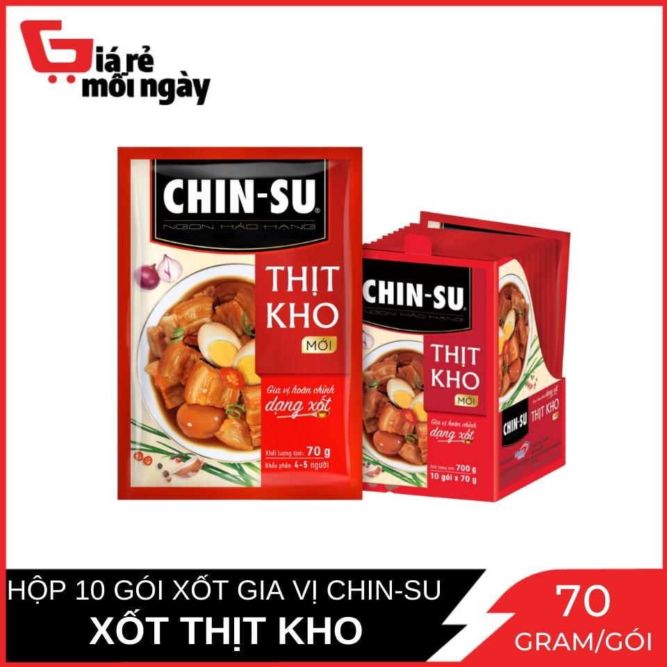 Hộp 10 Gói Gia vị CHIN-SU Hoàn chỉnh Xốt thịt kho Gói 70g x10