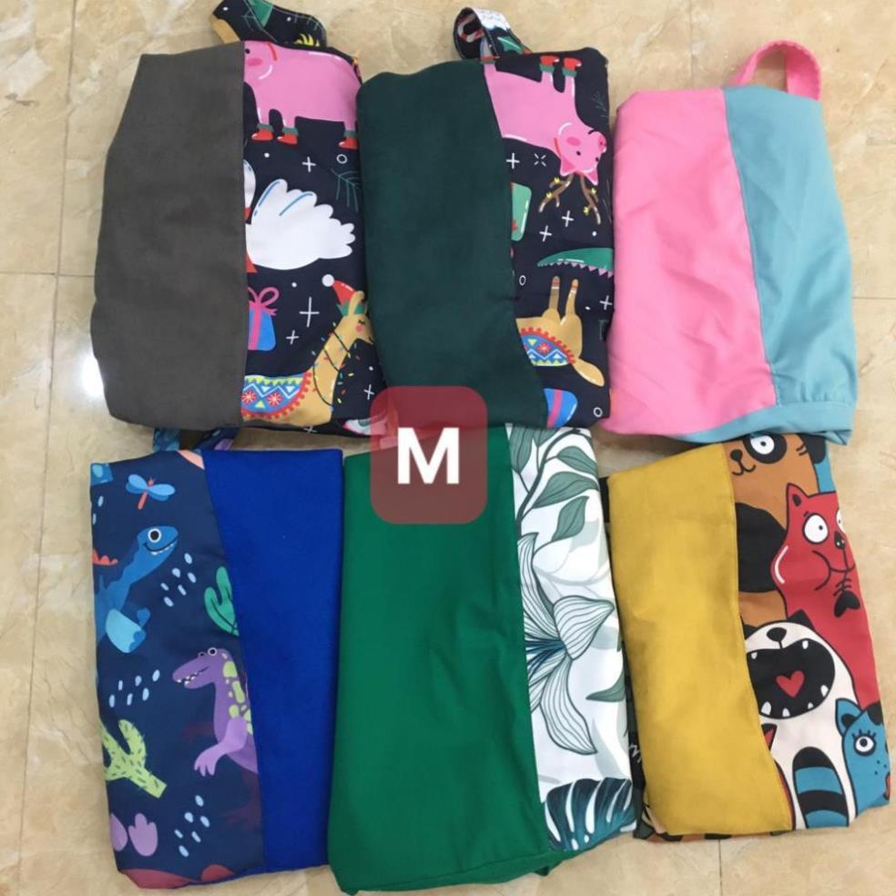 Vỏ ghế lười size M, vải thô hàn mix da lộn các màu,