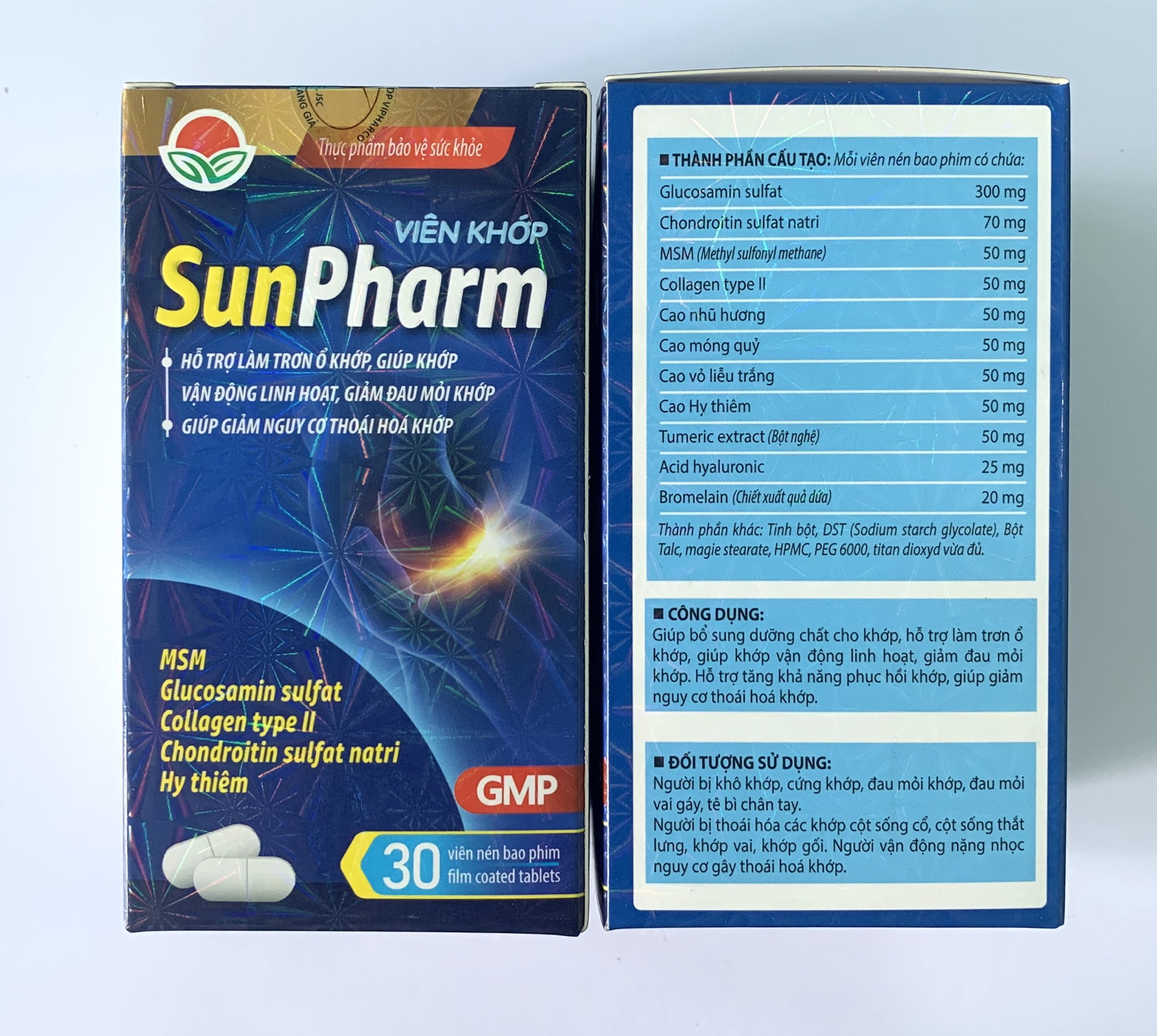 Viên khớp Sunpharm Sunway, hộp 30v, cải thiện vận động của hệ xương khớp