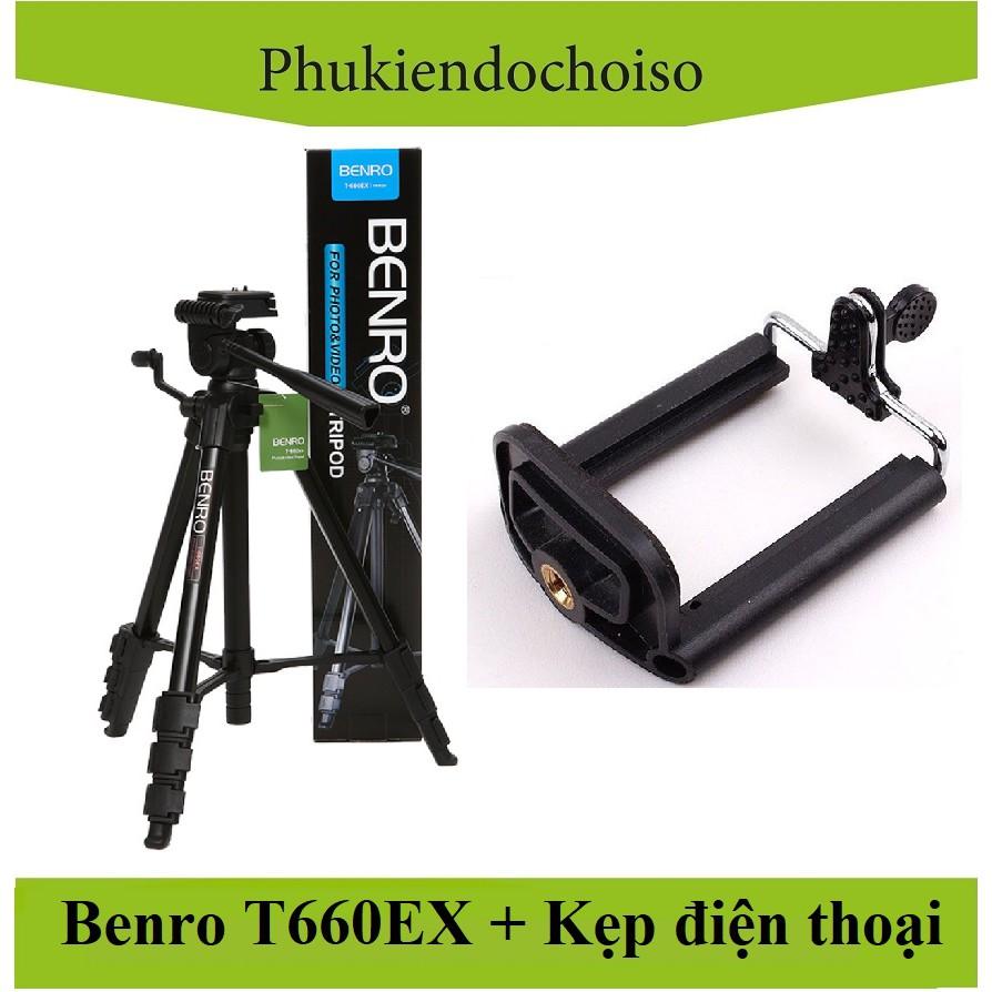 Chân máy ảnh Benro T660 EX+ Kẹp điện thoại - Hàng Chính Hãng