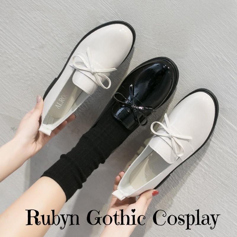 Giày Búp Bê Lolita Oxford da bóng phối nơ nhỏ xinh xắn ( Size 35 - 40 ) 203