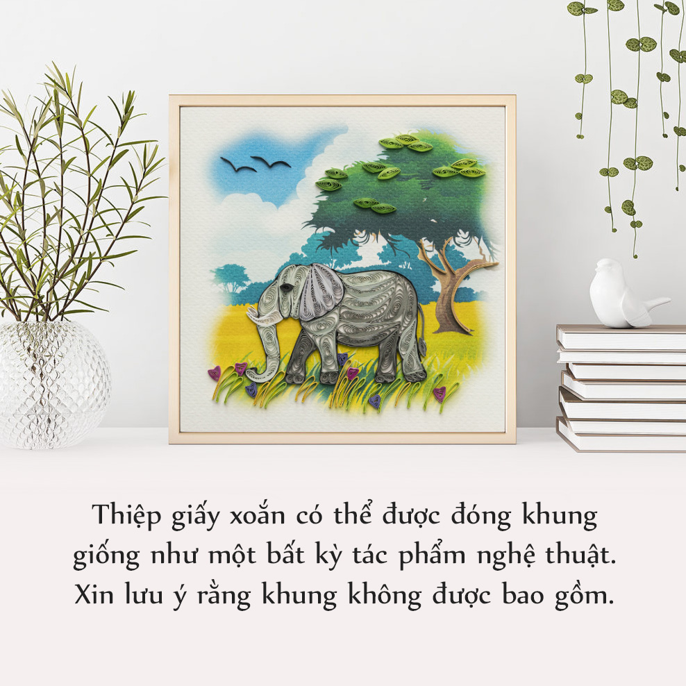 Thiệp Giấy Xoắn Động Vật - Con Voi - CNA1508
