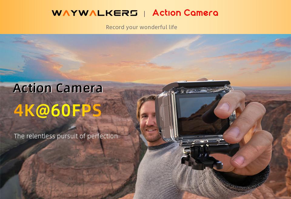 Camera Hành Động HD 4K 60fps 1080P 120fps WiFi 2 Inch 170D Ổn Định Chống Nước Dưới Nước Video Thể Thao Cam EIS Zoom 4x