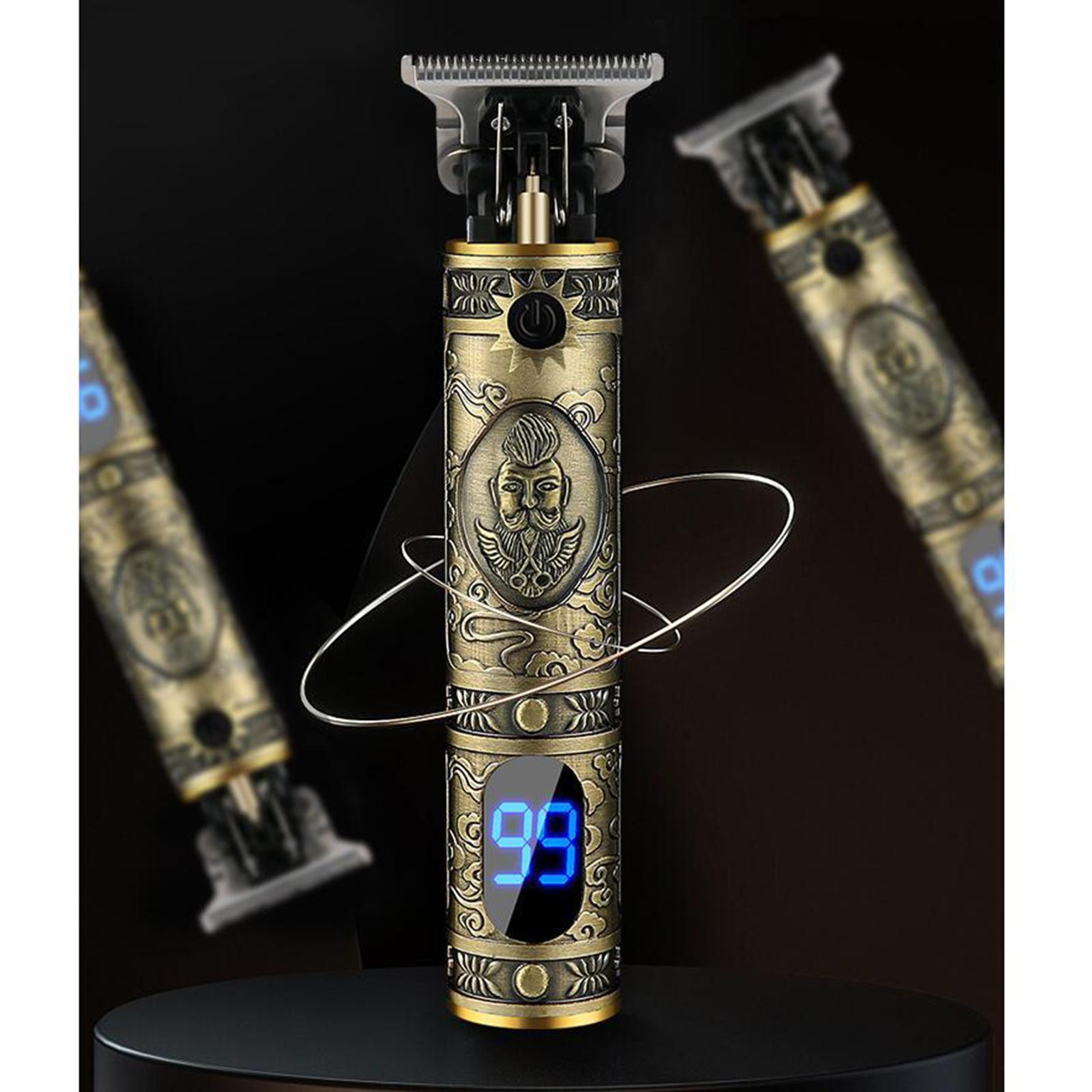 Pro Li T-Blade Cordless Hair Trimmer USB Boys Man's Hair Clipper Kit Golden