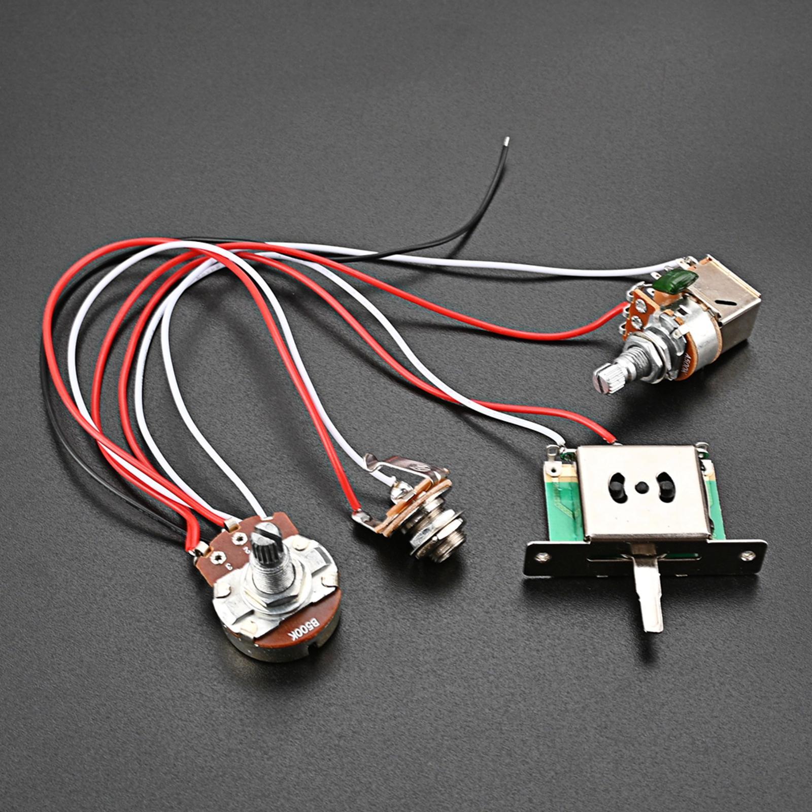 Guitar Push Pull Switch Wiring Harness B500K Prewired for Electric Guitar Replace Parts