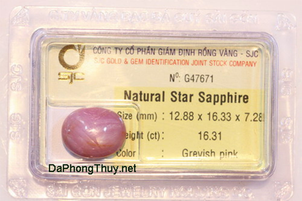 Natural Star Sapphire - Viên đá Sapphire hồng sao tự nhiên - Diệp Linh