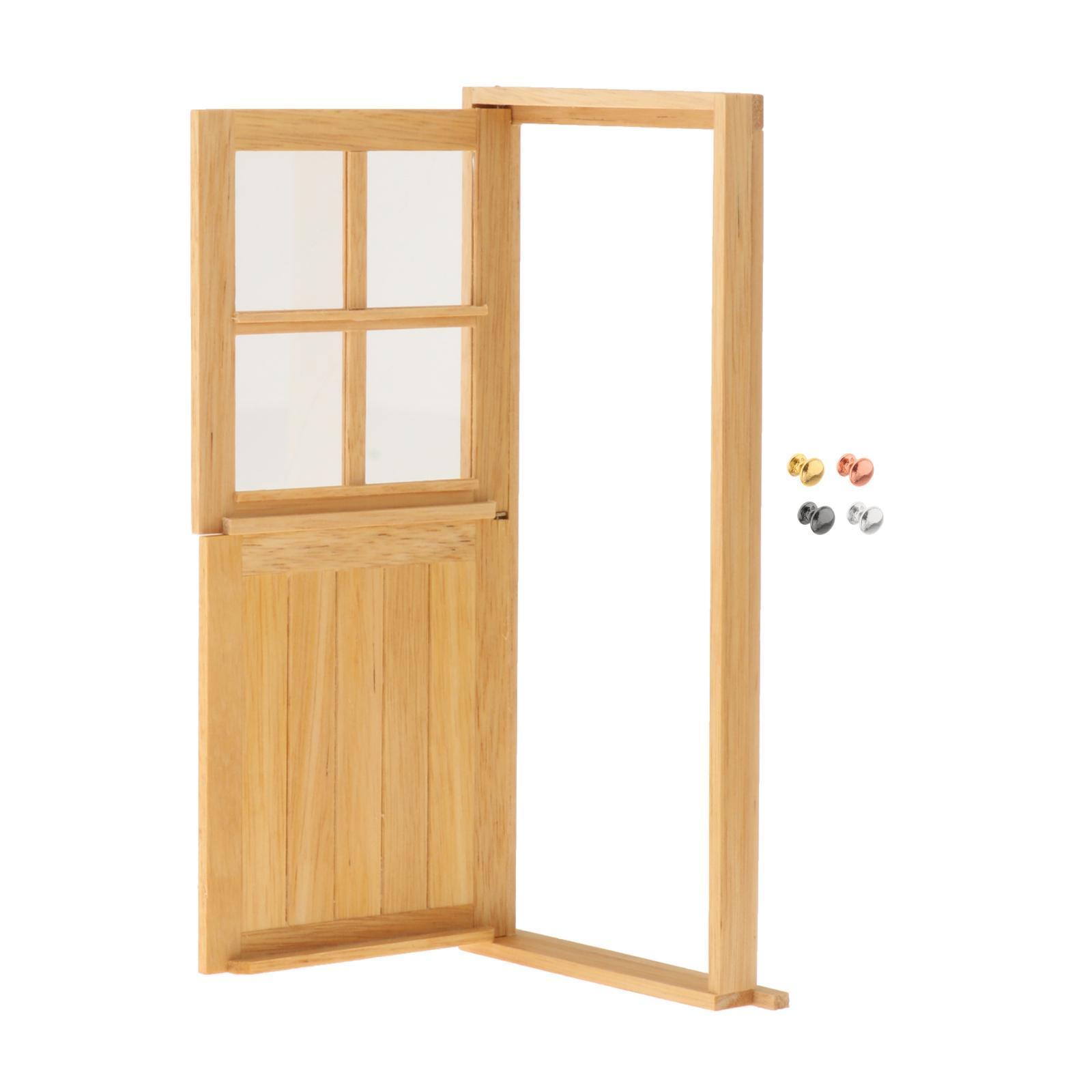 1/12 Dollhouse Miniature Wood Door, Kids Pretend Play Toys, Living Room Furniture