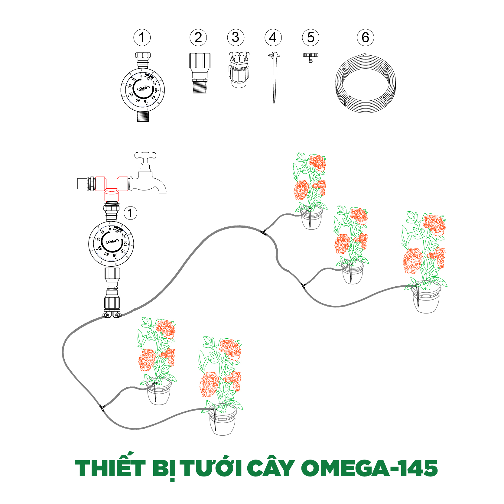 Thiết bị tưới cây OMEGA-145