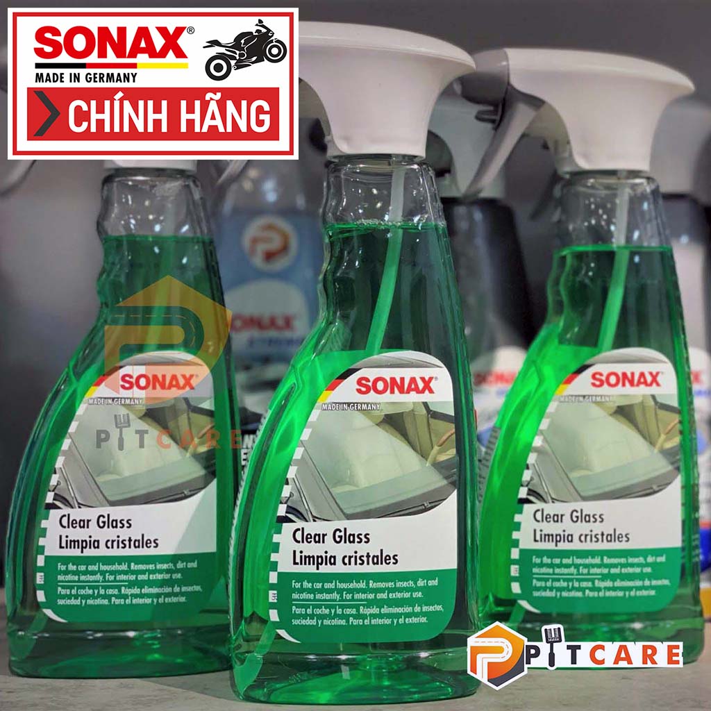 CHAI XỊT VỆ SINH LÀM SẠCH VÀ TRONG KÍNH LÁI CAO CẤP SONAX CLEAR GLASS 338241 500ML