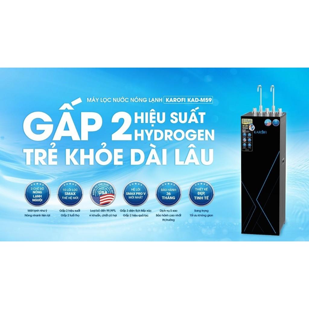Máy lọc nước nóng lạnh RO Mỹ 10 lõi Karofi KAD-M59 - Giao trước lắp sau miễn phí toàn quốc - Bảo hành 36 tháng