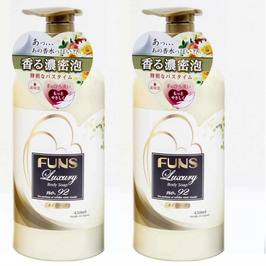 Bộ 2 chai sữa tắm trắng da hương nước hoa Nhật bản Funs Luxury No.92 ( 450ml) DẠNG HŨ