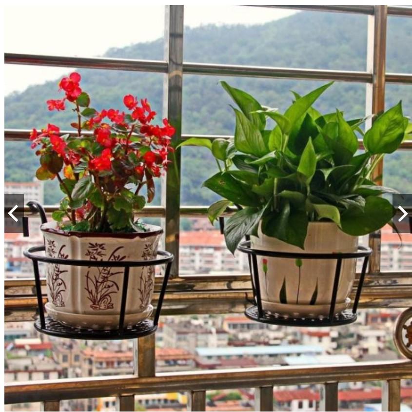 Combo 10 giỏ treo, móc treo trồng cây ban công