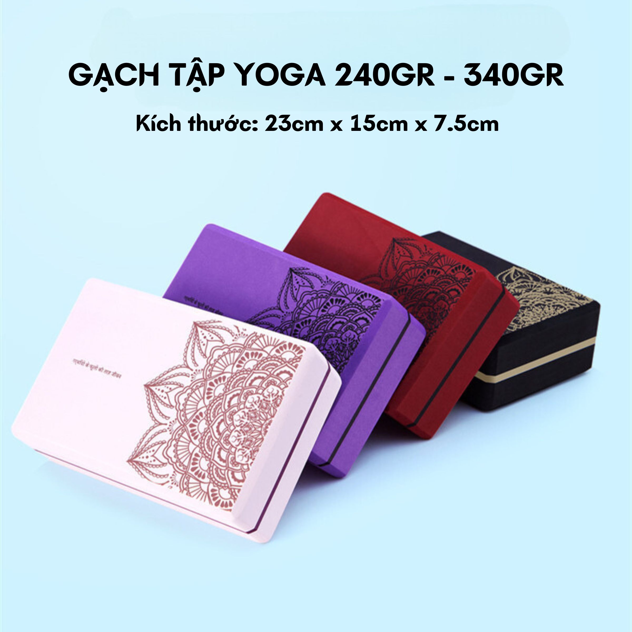 Gạch Tập Yoga In Hoa Madala 240g và 340g Chất Liệu EVA An Toàn , Bảo Vệ Sức Khỏe Của Bạn Khi Tập Luyện