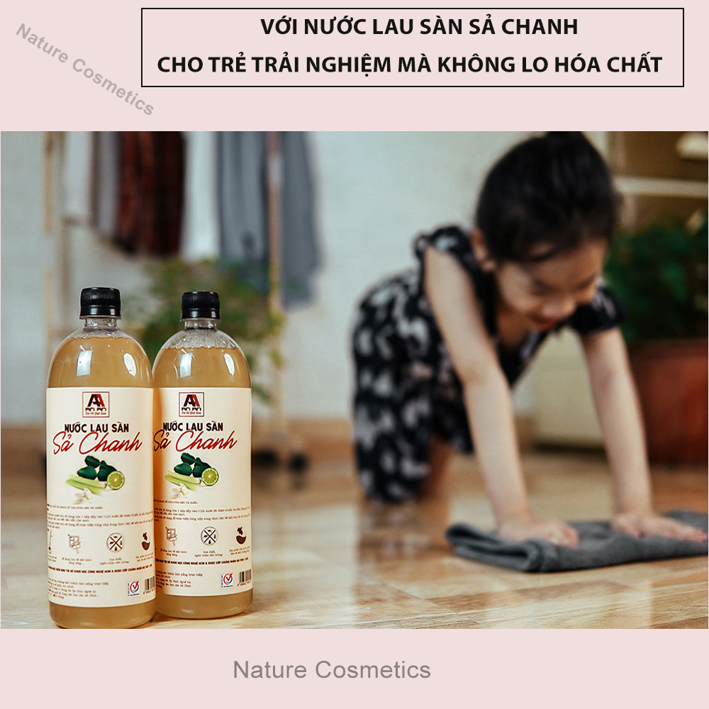 Combo 2 chai lau sàn sả chanh An An (1000ml/chai)| Xua đuổi kiến, muỗi, gián. Sàn nhà sạch bong thơm mát, An toàn trẻ nhỏ và phụ nữ mang bầu