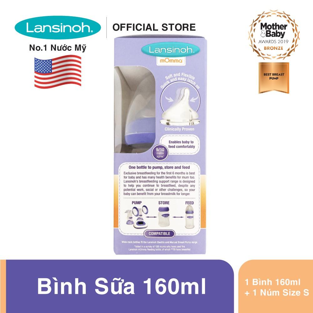 Bình sữa cổ rộng Lansinoh 160ml