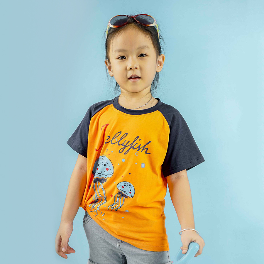 Áo Thun Bé Gái In Hình Sứa Jelly Fish UGETHER UKID103