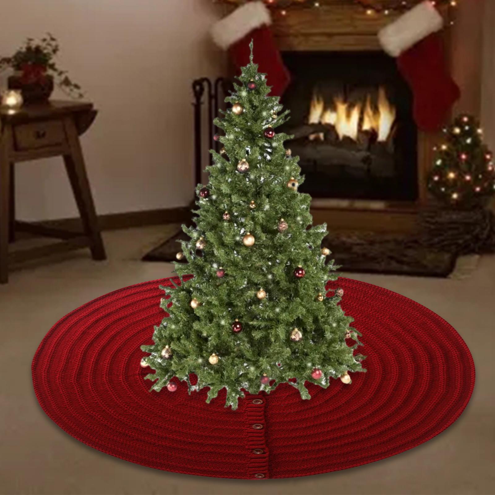 Christmas Tree Skirt Round Christmas Ornaments for New Year Family Farmhouse
