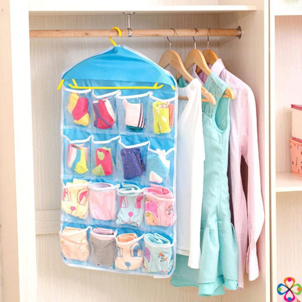 PVN5852 Túi treo đồ, đựng tất, đồ lót đa năng 16 ô nhiều màu T2
