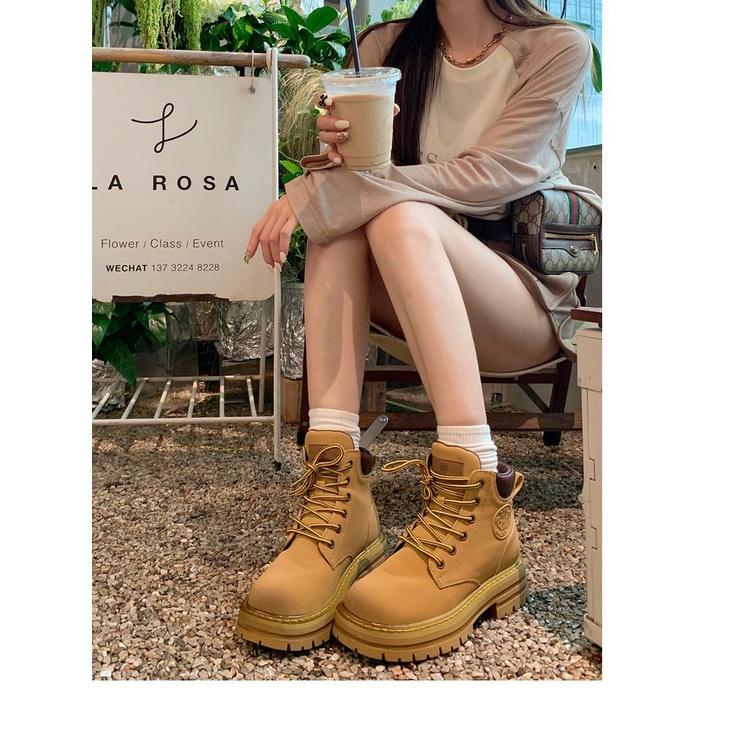 Giày Bốt Martin Da Thật Dáng Ngắn Kiểu Anh Thời Trang 2022 Cá Tính