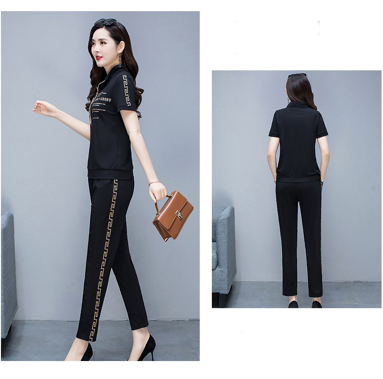 BỘ THỜI TRANG PHỐI HỌA TIẾT HOA CHẠY DÂY KHÓA KÉO TAY NGẮN SANG TRỌNG