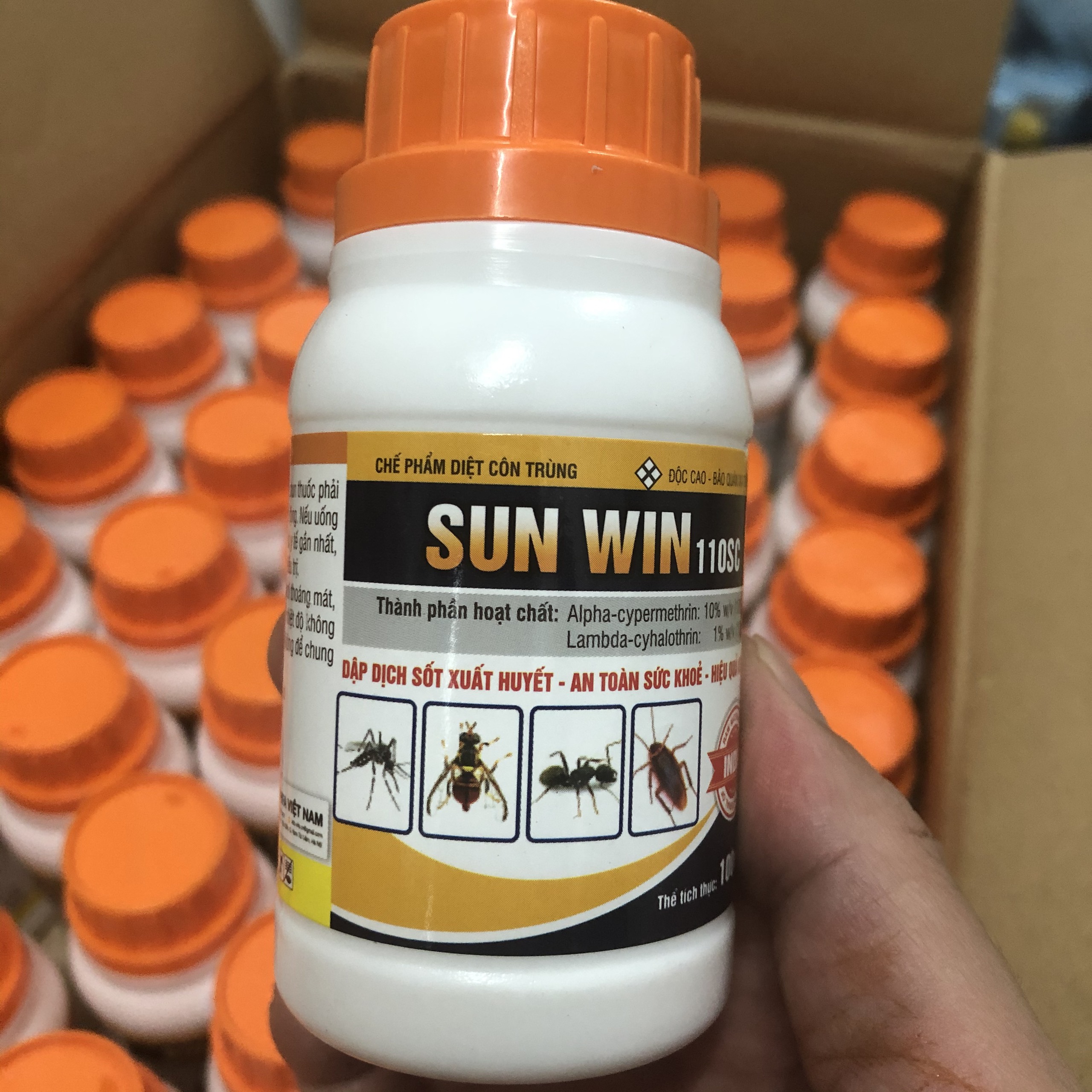 Chế phẩm diệt muỗi SUN WIN (Chai 100ml); diệt muỗi kiến gián cực hiệu quả, được cấp phép dùng trong y tế và gia dụng; diệt muỗi; diệt kiến ba khoang; diệt gián trong nhà