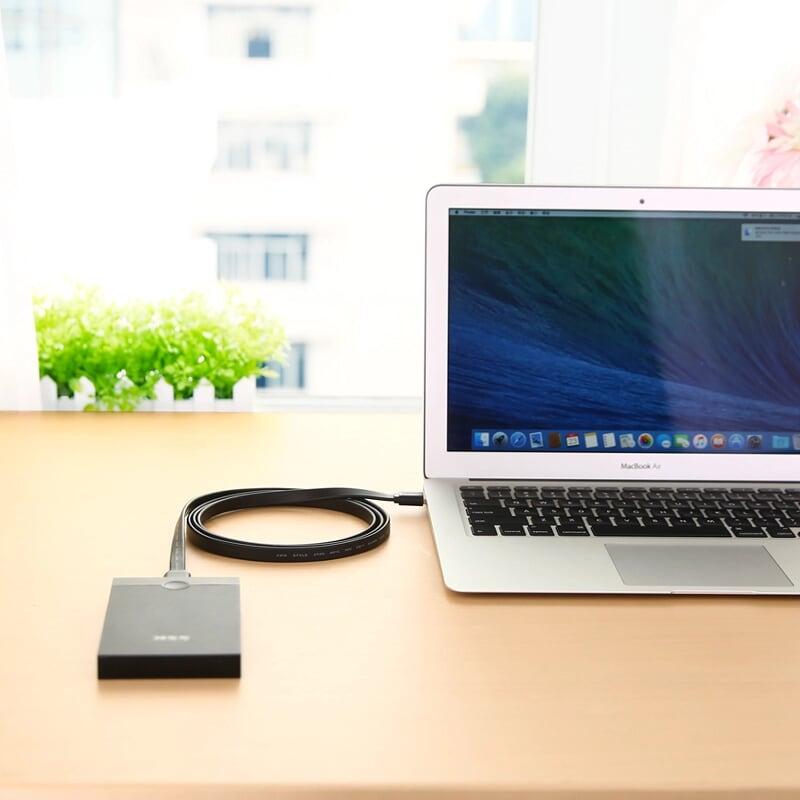 Ugreen UG10853US130TK 0.5M màu Đen Cáp USB 3.0 sang MICRO USB 3.0 cho ổ cứng dáng dẹt - HÀNG CHÍNH HÃNG