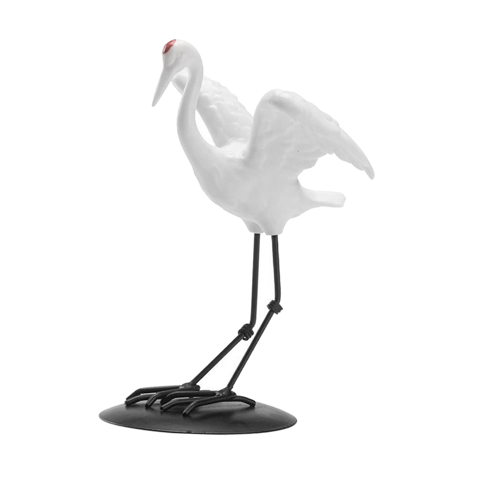 Crane Statue Sculpture Animal Bird Ornament for Bedroom Shelves Living Room Gift
