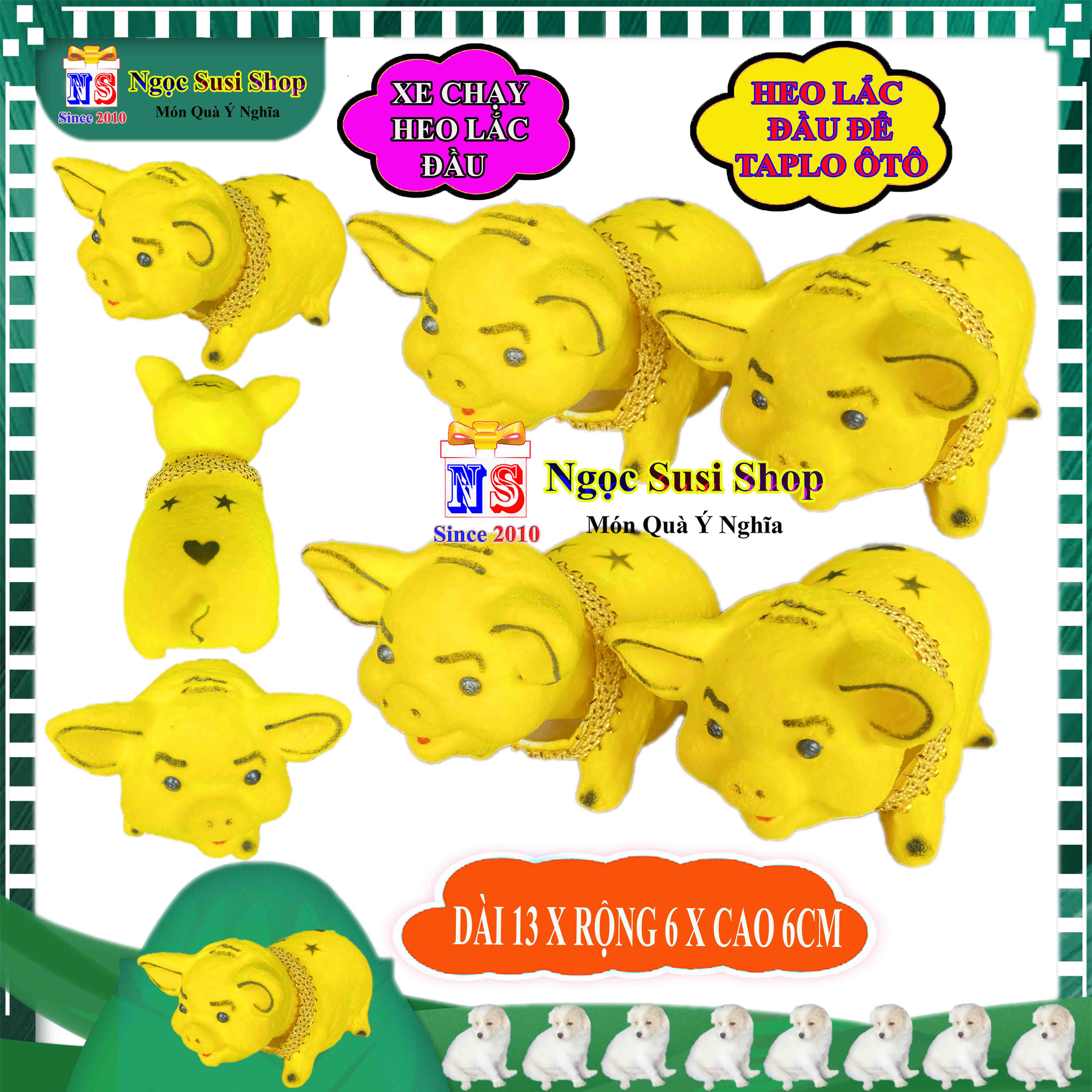 CON HEO LẮC LƯ ĐẦU ĐỂ TRANG TRÍ TAPLO Ô TÔ XE HƠI RẤT DỄ THƯƠNG - XE CHẠY CON HEO SẼ LẮC LƯ ĐẦU
