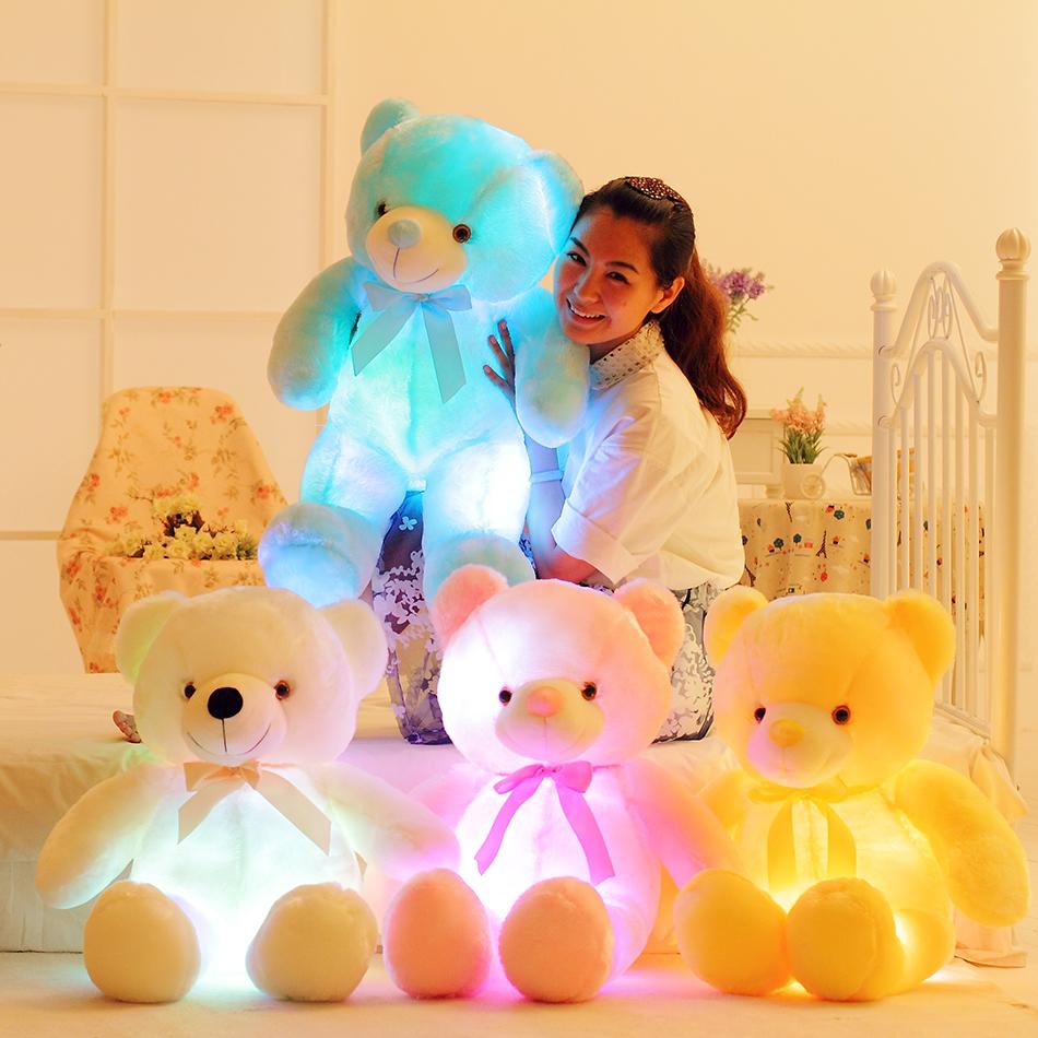 50Cm Sáng Tạo Sáng Đèn LED Gấu Bông Thú Nhồi Bông Sang Trọng Đồ Chơi Nhiều Màu Sắc Phát Sáng Giáng Sinh Quà Tặng Cho Trẻ Em Gối