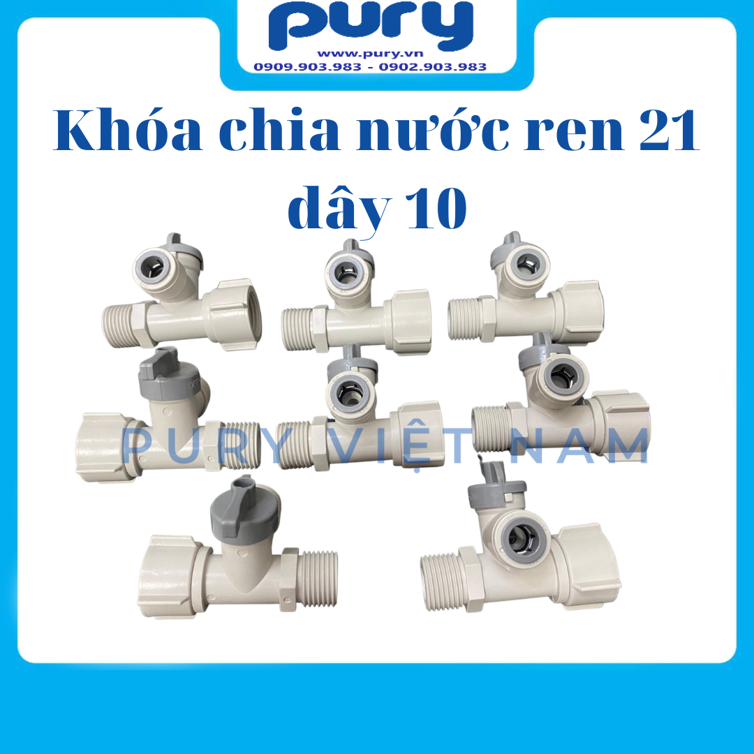 Van Chia Nước Bằng Nhựa ra dây 6mm hoặc 10mm - Bộ chia nước đầu vào ( Khẩu khóa) / Cút chia nước đầu vào / Van chia nước