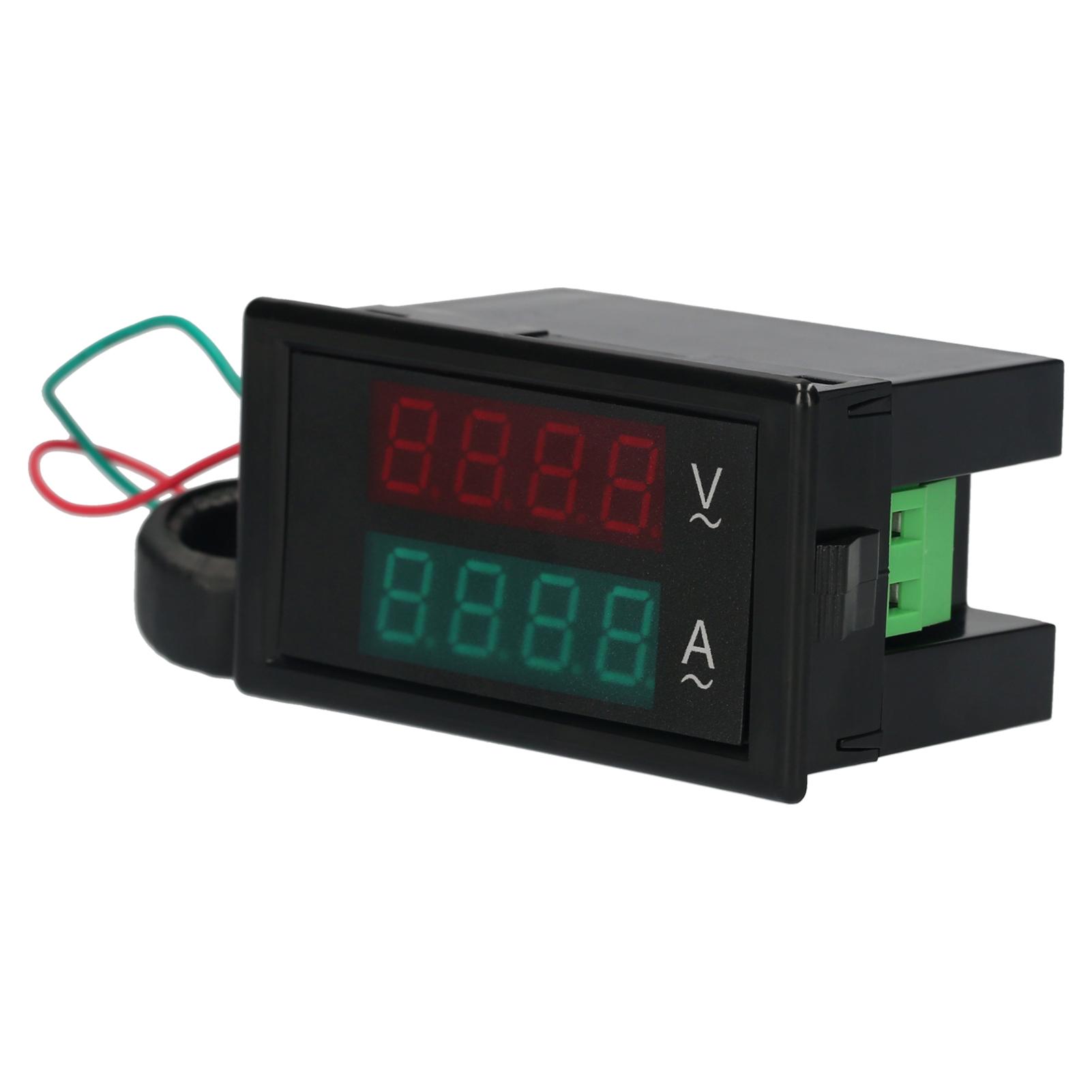 AC 80-300V 100A Digital Voltmeter Ammeter Amperage Tester Gauge Green Red LED Amp Dual Display AC Panel Current Meter