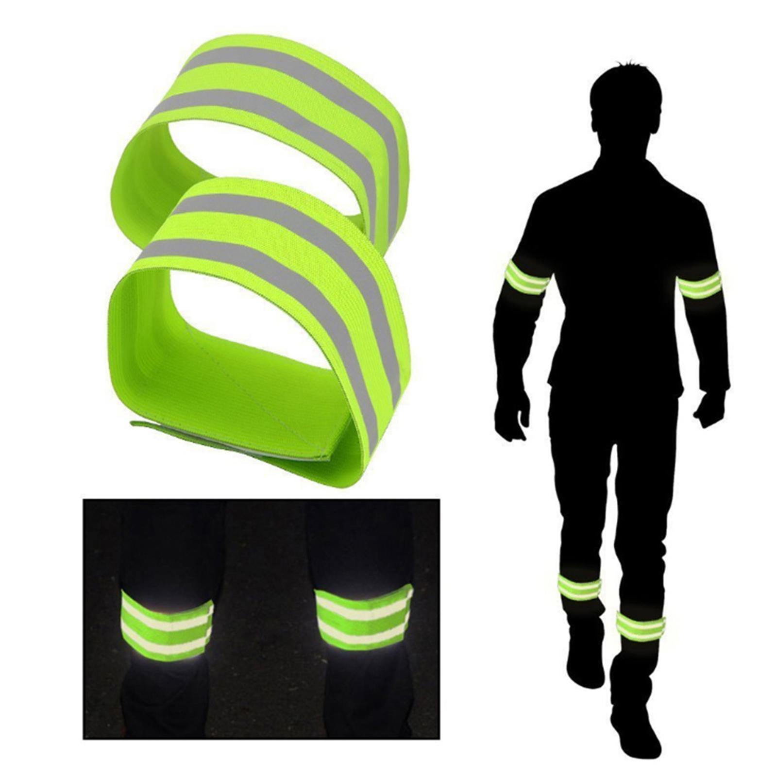 Reflective Bands Safety Reflector Straps Adjustable Elastic Reflective Arm Bands Reflectors Armband for Arm Ankle Wrist Leg