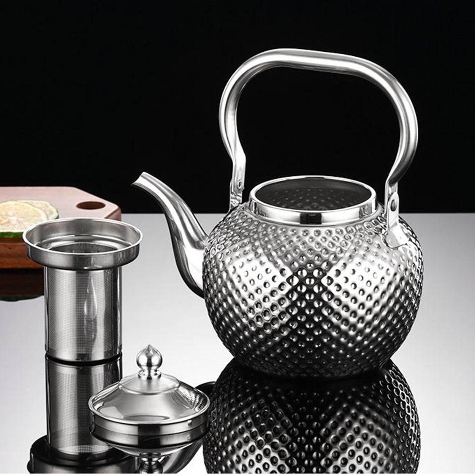 Stainless Steel Teapot Loose Leaf Tea Pot with Tea Filter for All Stovetop 1.2L