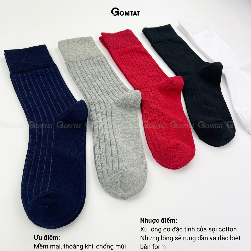 Hộp 5 đôi tất đi giày tây nam mẫu gân chìm, vớ nam công sở chất liệu cotton cao cấp hút ẩm thoáng khí - GOM-TAYGANCHIM-CB5