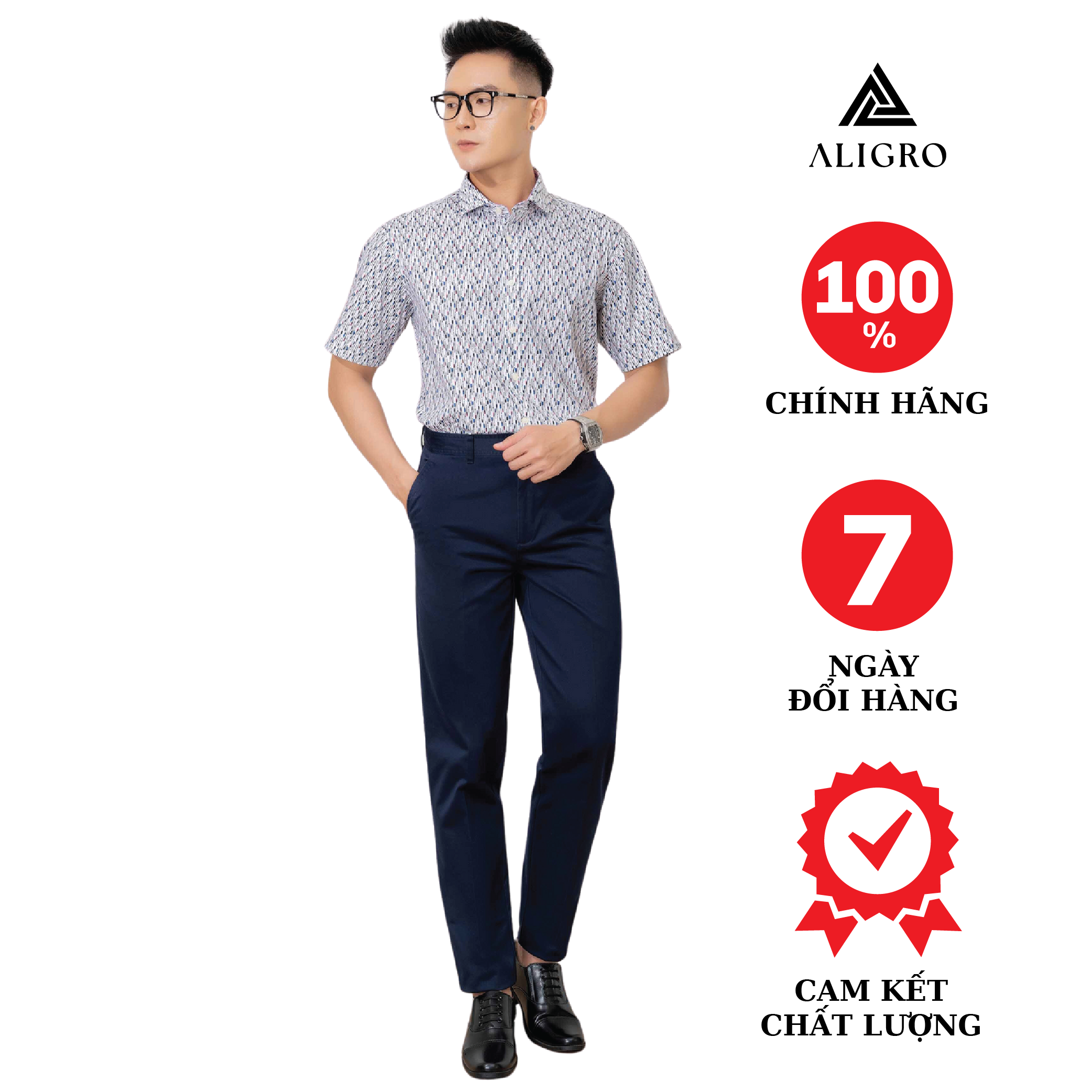 Quần kaki nam Aligro form slimfit màu xanh cẩm, chất liệu kaki cotton mềm, chuẩn form, co giãn nhẹ, tôn dáng  ALGK071