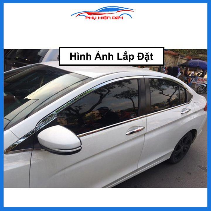 Bộ nẹp viền chân kính cong kính Honda City 2015-2020 Inox sáng bóng chuẩn form xe