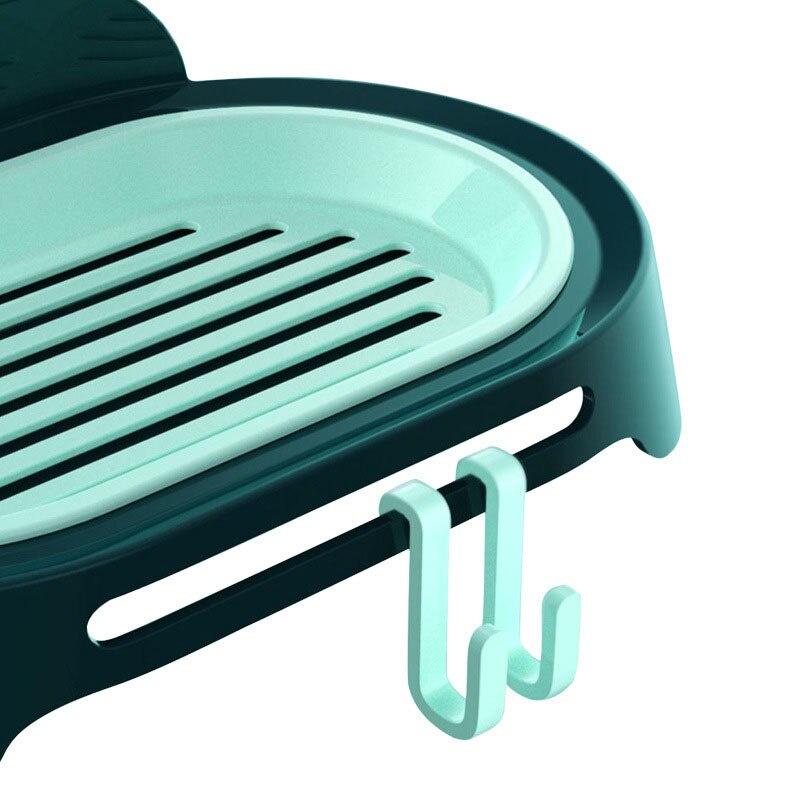 Soap Rack Household Drain Finishing Box Multi-Function Hook Bathroom Soap Tray Suction Wall Storage Rack